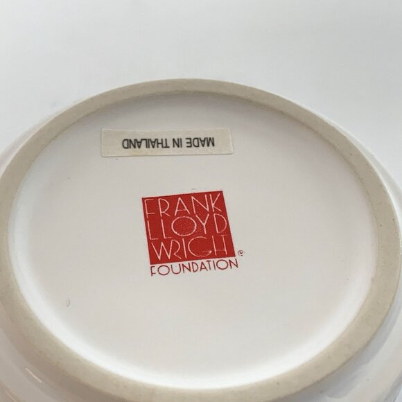Two Frank Lloyd Wright Foundation Demitasse Coffee Cups 4oz Black White Geo MCM - Picture 8 of 11